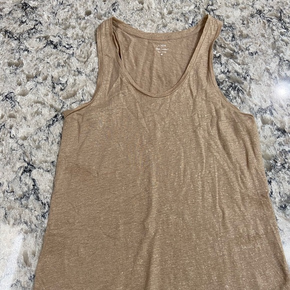 J. Crew Tops - J Crew | 100% linen gold tank top